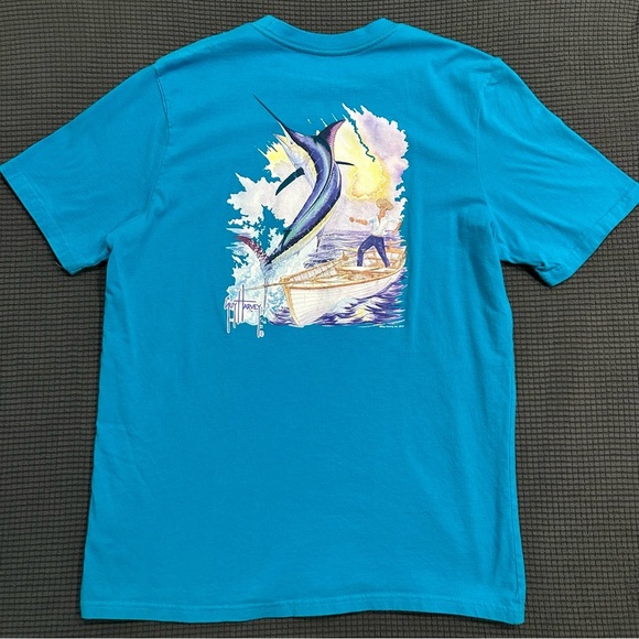 Guy Harvey Vibrant Blue Short Sleeve Tee - Picture 3 of 3